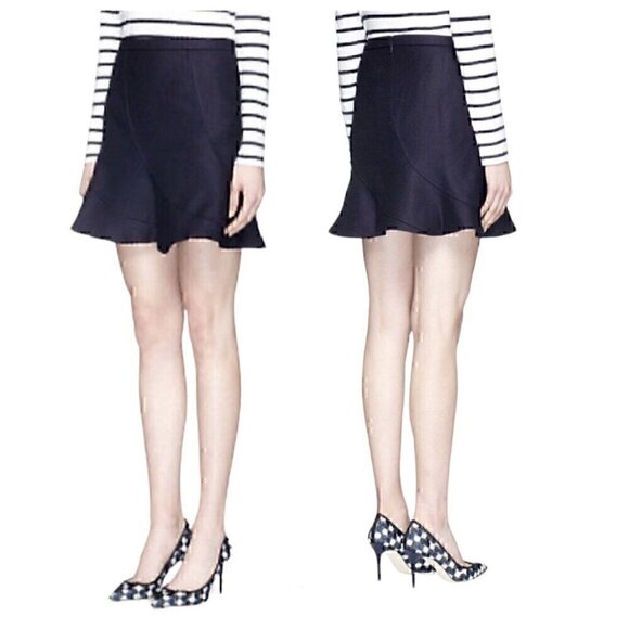 J.Crew Navy Blue Mini Flutter A Line Skirt - Picture 5 of 5